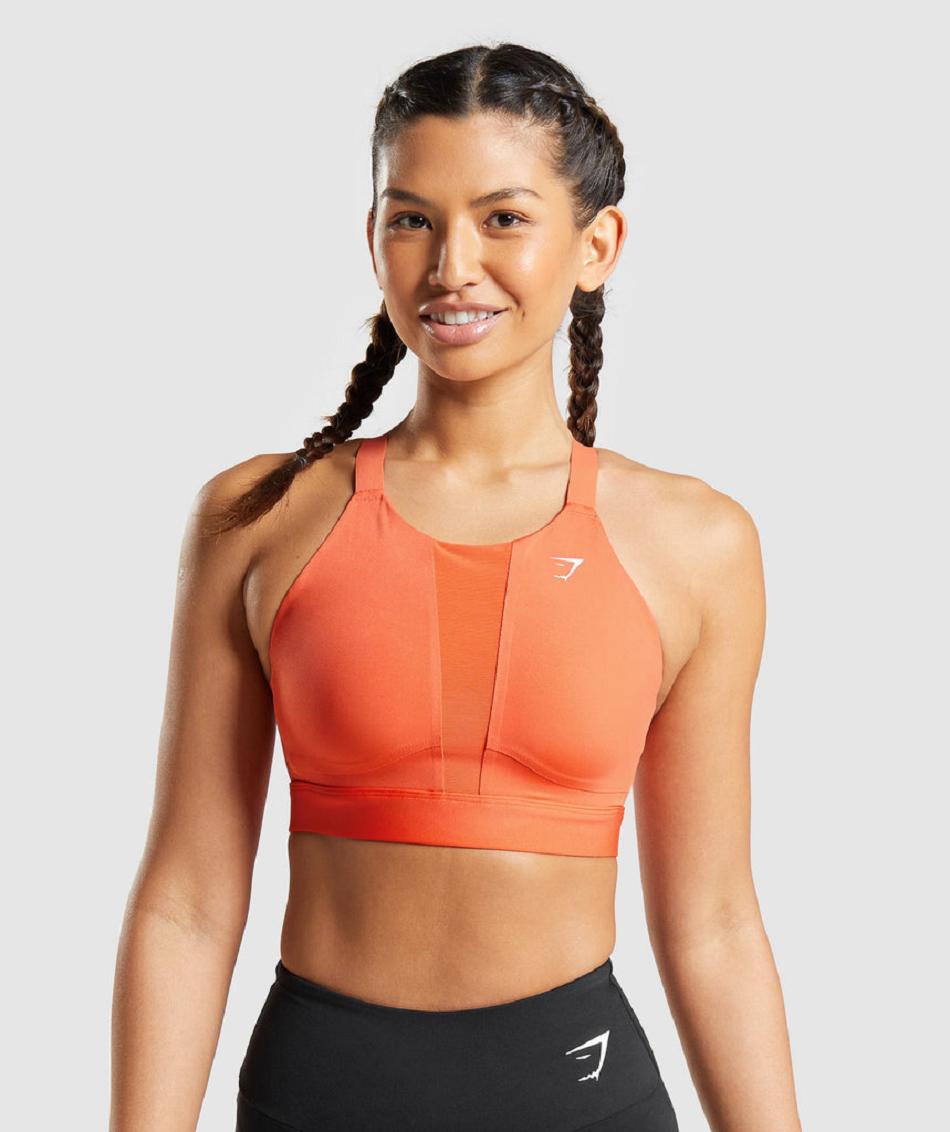 Sujetadores Deportivos Gymshark Mesh Neckline 2.0 Mujer Naranjas | CO 2109XYU